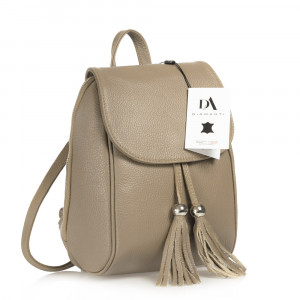 Rucsac dama din piele naturala DiAmanti Giuseppe Taupe Chiaro